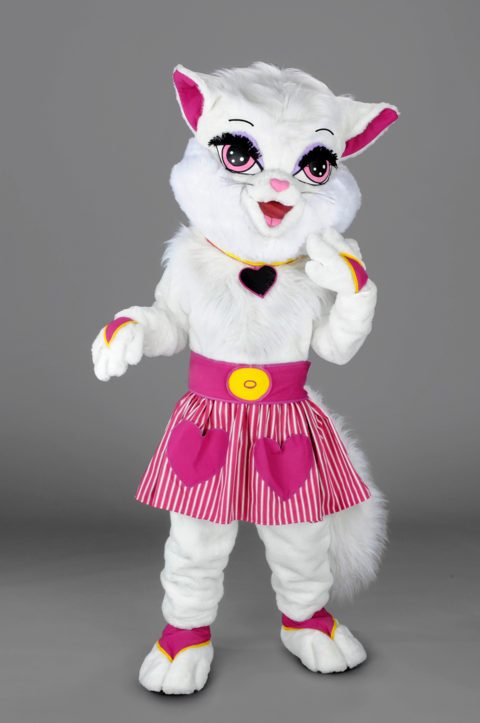 Cat in pink skirt