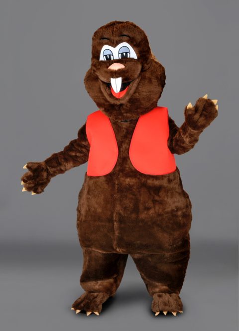 Beaver in red waistcoat